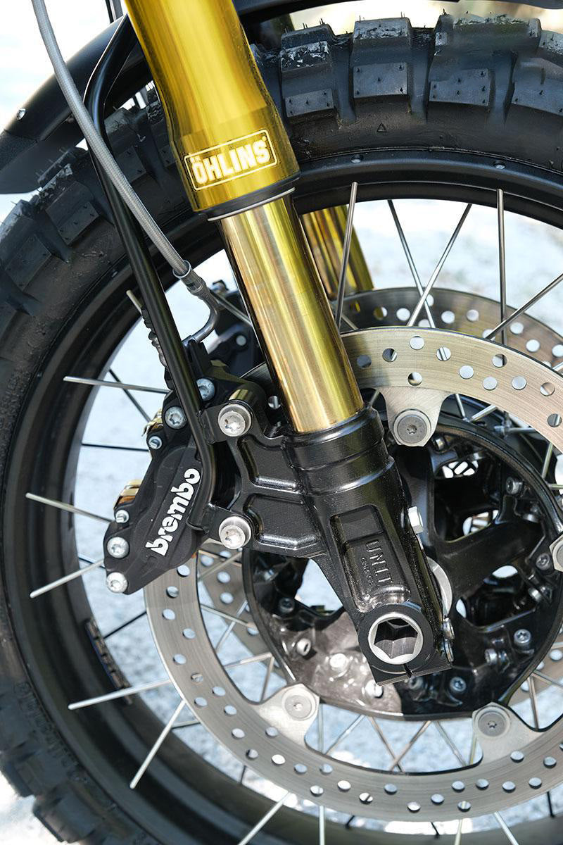 BMW R nineT 1200 Scrambler [2016-2023] - Öhlins USD LOW Gabel-Kit + Einheit Garagenplatten und Füße (niedrige Version)