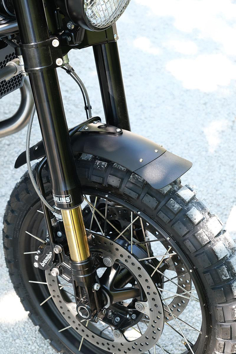 BMW R nineT 1200 Scrambler [2016-2023] - Öhlins USD LOW Gabel-Kit + Einheit Garagenplatten und Füße (niedrige Version)