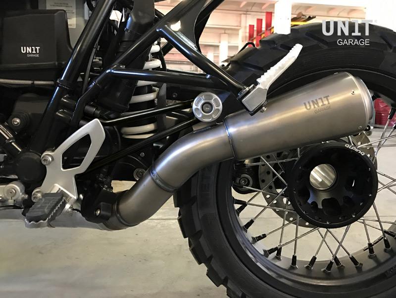 BMW R nineT 1200 Scrambler [2016-2023] - Niedriger Titanschalldämpfer + Unterstützung