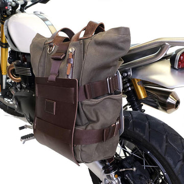 BMW R nineT 1200 Racer [2017-2020] - Aluminium-Taschenhalter mit verstellbarer Lederfront, Schnellkupplung und Rahmen