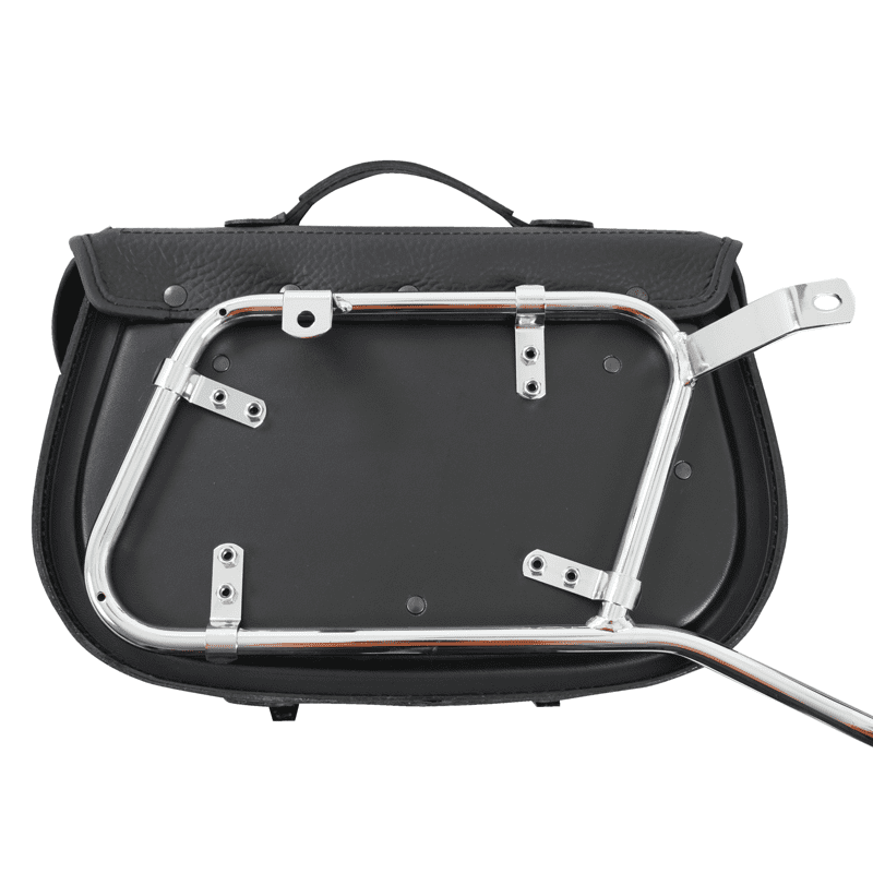 Motorcycle bag [Hepco & Becker] - leather Buffalo Big black right - tube pannier holder