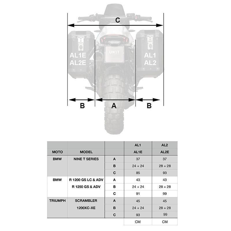 BMW R nineT 1200 Racer [2017-2020] - Atlas Aluminium Taschenrahmen