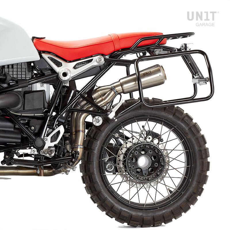 BMW R nineT 1200 Pure [2017-2023] - Paar Cult-Seitentaschen aus Spaltleder 40L - 50L + Aluminiumplatte + Atlas Aluminium Taschenrahmen