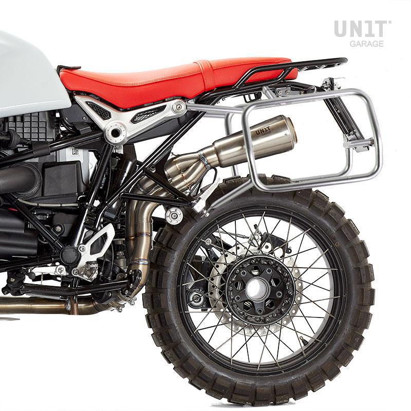 BMW R nineT 1200 Scrambler [2016-2023] - Paar Cult-Seitentaschen aus Canvas 40L - 50L + Paar Aluminiumplatten + Atlas Aluminium Taschenrahmen
